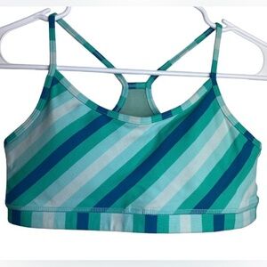 lululemon athletica Striped Blue and Green Sports Bra - Size 4